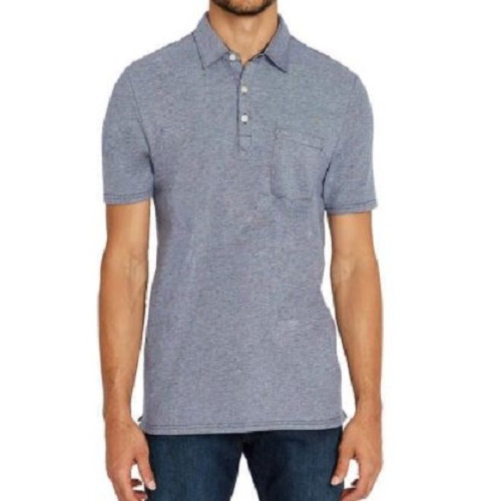 NEW Buffalo Men’s Short Sleeve Polo, Blue